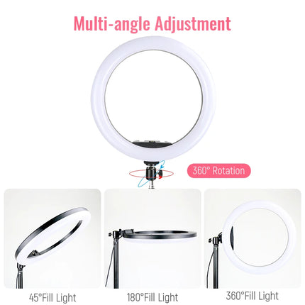 26cm 10inch Led Selfie Ring Light Round Ring Lamp with Phone Holder Photography Fill Lighting with Tripod for Youtube Live Video