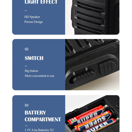 Walkie Talkie Toy Interphone Dialogue Wireless Pager Indoor and Outdoor Communication Game 2pcs/set Not Include Battery