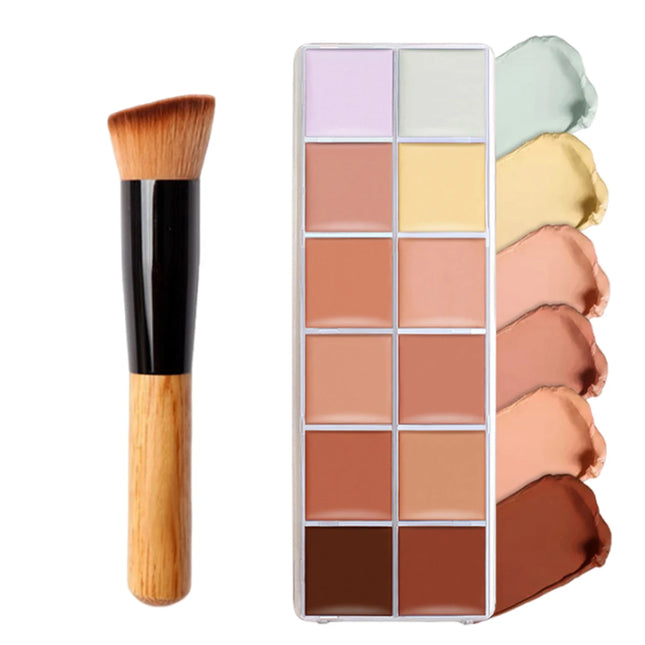 12 Color Concealer Palette Professionally Covers Dark Circles Around Eyes and Face highlight contour makeup all-in-one palette