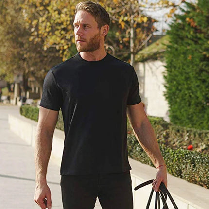 100% Merino wool 15.5Micro T Shirt Men Superfine Base Layer Short Sleeve shirt Quick dry Wicking Breathable Anti-Odor Asian Size