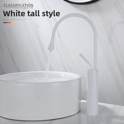 Modern Basin Faucet Brushed Gold Black Silver Faucet Deck Mounted Basin Sink Tap Mixer Hot Cold Brass Tap for Bathroom