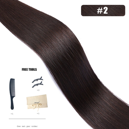 Genius Weft Human Hair Extensions 100G Double Drawn Blonde Bundles Invisible Straight Virgin Hair Weft Full End Top Quality