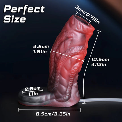 Realistic Squirting Penis Sleeve with Soft Cock Ring Reusable Dildo Enlargement Comdom Ejaculation Water Spray Sex Toys for Men