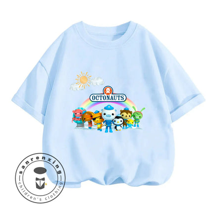 Octonauts 2026 Crew Neck T-Shirt 3-14Y Boys Girls Summer Cute Kawaii Cartoon Street Hot Fashion Outdoor Casual Stylish