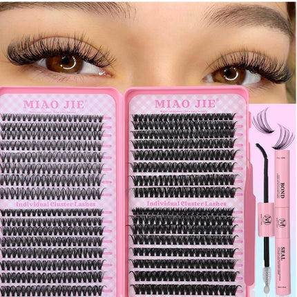 WINKLURE DIY Lashes Extensions Kit 800pcs Lash Clusters 80D/100D Wispy Individual Lashes Mix 9-18mm Cluster Eyelash Extension