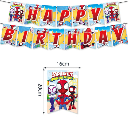 Spidey And His Amazing Friends Happy Birthday Party Decorations SpiderMan Theme Balloons Supplies Tablecloth Tableware Kids Gift