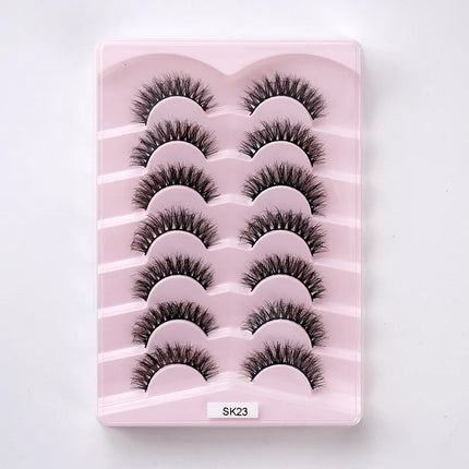 7pairs Natural Russian Strip Lashes Fluffy Mink Lashes 3D False Eyelashes Fluffy Volume Eyelashes Fake Eyelash Extension Make Up