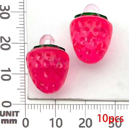 10/18pcs Fruits Charms Resin Strawberry, Cherry, Apple Pendants for DIY Bracelets Necklaces Earrings Jewelry Making Accessories