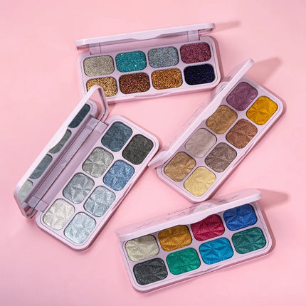 Creamy Eyeshadow Palette 8 Shade Set Buildable Sparkle and Highlight Easy Blend No Fallout for Woman Girl Quick Makeup Essential