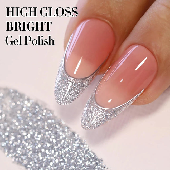 1-4pcs 10ml 4 Colors Golden Silver Glitter Gel Nail Polish Set UV LED Soak off Gel Varnish Shiny Nail Art For Salon Home Winter