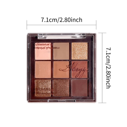 Mocha Chocolate 9-color eyeshadow palette, natural brown and gold tones, matte pearlescent, Valentine's Day & Mother's Day gift