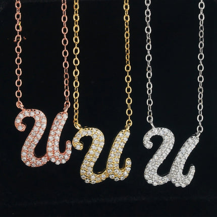 Iced Out Pendant Necklace  925 Silver Initial VVS Moissanite Letter Pendant Link Chain Necklace A-Z  for Men Women