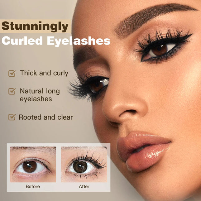 QIBEST Eyelash Makeup Set Eyebrow Eyelash Growth Serum Nourishing Enhance And 4D Black Mascara Curling Thick Lengthening Eyelash