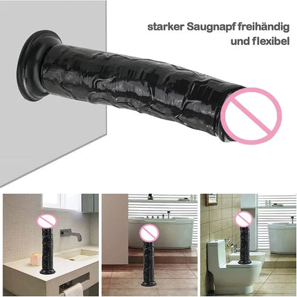 Female Masturbator Butt Plug Vagina Clit G-Spot Masturbation Sex Toy for Women 6sizes Black Dildos Wiht Suction Cup Ddildo Penis