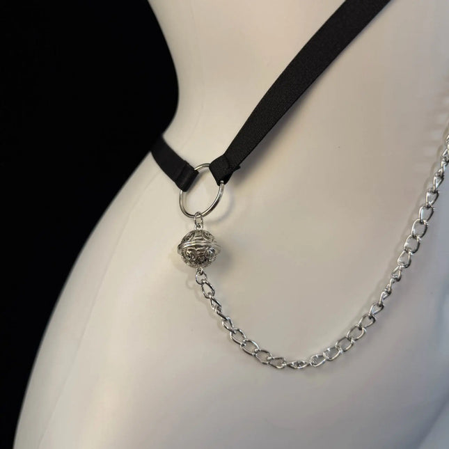 Women's Nipple Clamps Body Chain with Tassel Bells and Pearl Chain Body Restraint SM Fetish Toy Couples Flirtation Adult Toy