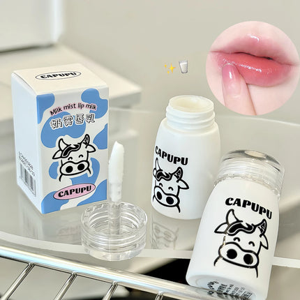 Natural Milk Flavor Moisturizing Lip Balm Cream Transparent Jelly Lipstick Lips Plumper Autumn and Winter Lips Care Serum Primer