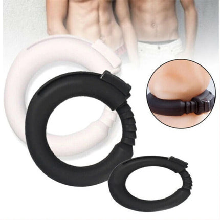 Male Adjustable Silicone Penis Cock Ring Enhancer Prolonging Delay Ejaculation Adjustable Male Chastity Device White Black