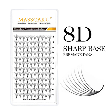 MASSCAKU Sharp Base 6D 8D 10D 12D 20D Nature Soft Faux Mink Individual Eyelashes Premade Volume Fans Lash Extension Supplies