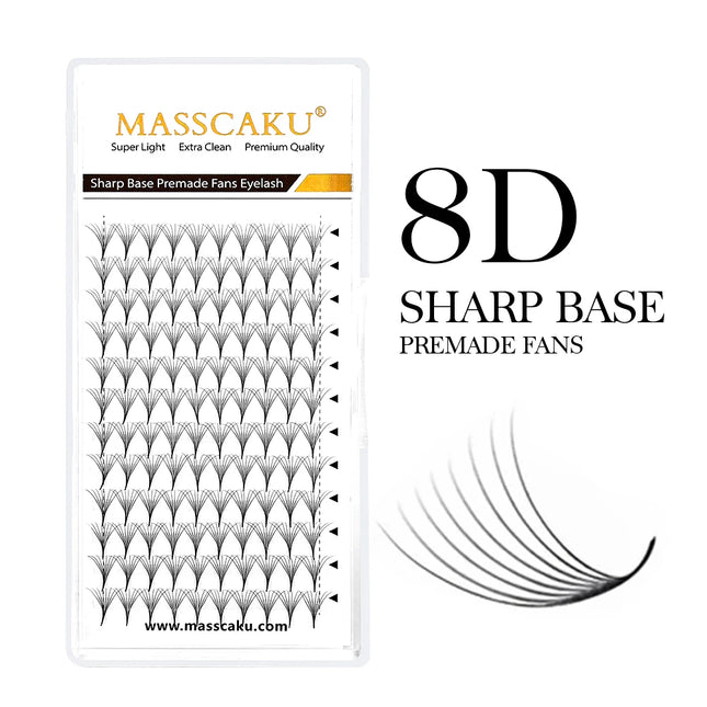 MASSCAKU Sharp Base 6D 8D 10D 12D 20D Nature Soft Faux Mink Individual Eyelashes Premade Volume Fans Lash Extension Supplies