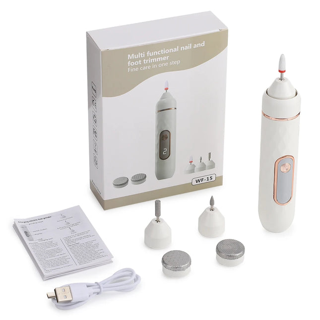 Electric Foot File And Nail Grinder 2 In 1 Professional Manicure Pedicure Tools Rechargeable Foot Callus Remover Exfoliator