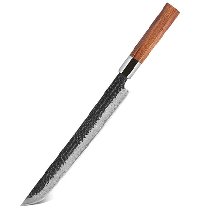 TURWHO 10.5" Hand Forged Japanese Damascus Steel Kitchen Chef Knives DIY Handle Fish Fillet Sushi Salmon Sashimi Slicing Knife