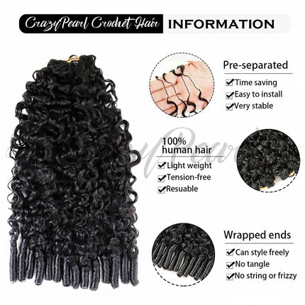 Crochet Human Hair For Black Women 100g/Pc Burmese Curly Crochet Human Hair Knotless Pre‑Separated Feather Crochet Invisible