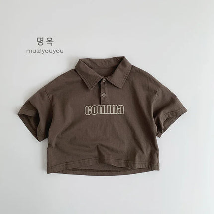 Spring Summer Kids Cotton T-Shirt Loose Thin Short Sleeve Unisex Korean Style Baby Clothing Personalized Top Children's Wear