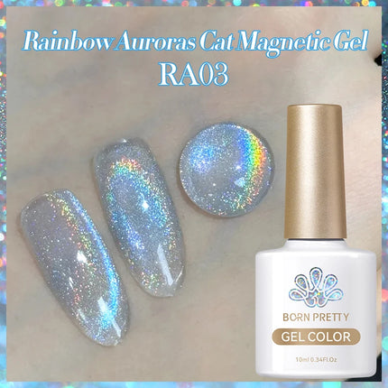 BORN PRETTY 10ml Auroras Glitter Cat Magnetic Gel Nail Polish Jelly Glass Bead Semi Permanent Soak Off UV LED Varnish Manicure