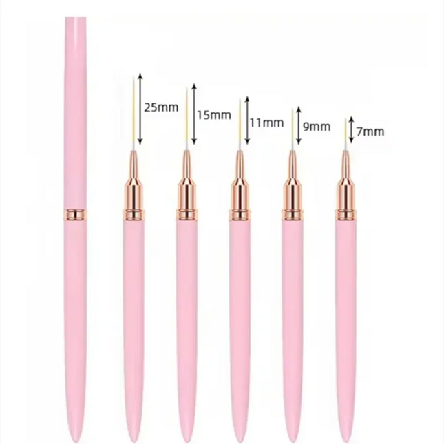 5pcs Nail Art Liner Brush Set UV Gel Nail Brushes Kits French Stripe Line Painting Drawing Flower Pen Professional Manicure Tool