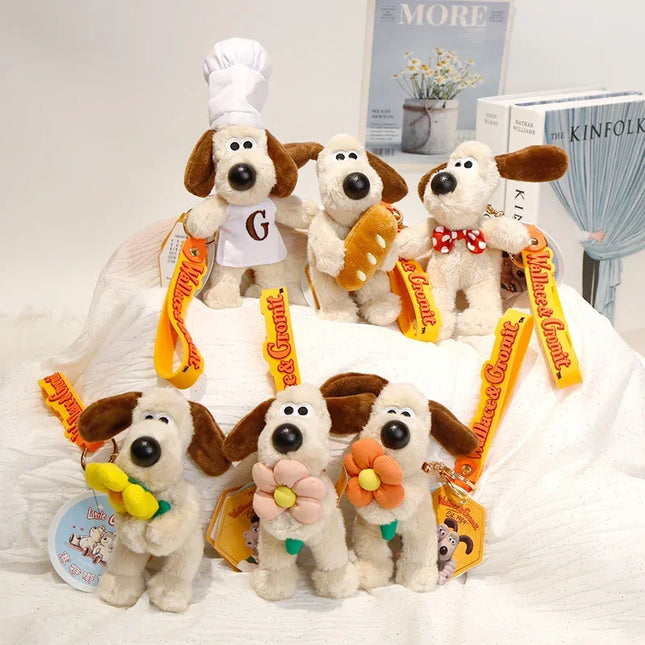 High Quality With Tag Wallace&Gromit Key Chain Gromit Plush Toy Bag Pendant Keychain Kawaii Cute Key Chain Car Key Decor Gift