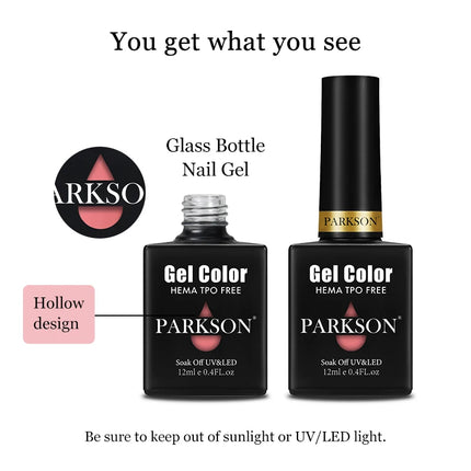 Parkson 12ml Nail Gel Polish TPO HEMA Free Glitter Semi Permanent Soak Off UV LED Long Wear Ultra Diamond Top Coat Varnish