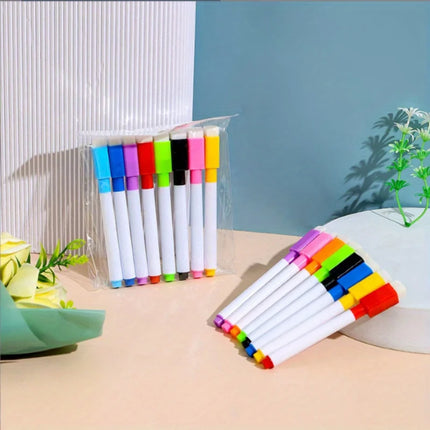 8-Color Dry Erase Whiteboard Markers with Magnetic Eraser, Suitable for Office Whiteboards, Calendars,Creative Holiday Gifts