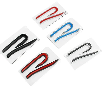 New R Emblem Car Metal Body Tail Trunk Sticker Car Grill Badge Emblem For Volkswagen VW GTI Rline Polo Golf MK8 Touareg Passat