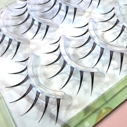 5 Pairs Japanese Style Fairy Eyelashes Natural Cute Looking COSPLAY COS  Wispy Soft Lash Extension Comic Eye Clear Band