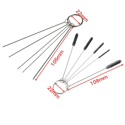 Carburetor Carbon Dirt Jet Remover Cleaning Needles Brushes Wires Set For Auto Motorcycle ATV Chainsaw