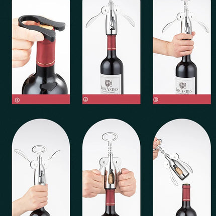 Hand Movement Bottle Opener Classic And Practical Stainless Steel Wine Opener Portable Wine Cork Remover Kitchen Gadgets