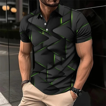 Mecha 3D Printed Short Sleeve Polo Shirts For Men Clothes Cool Tech Style Short Sleeve Fashion Techwear Sports Muscle POLO Shirt