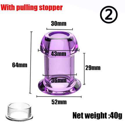 Hollow Speculum Peeking Anal Beads Butt Plug with Stopper Expander Tunnel Transparent Anus Dilation Expansion Prostate Massage