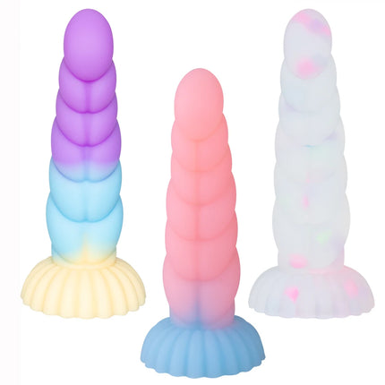 Realistic Penis Dildo Luminous Anal Butt Plug Strong Suction Cup Release Hands Female Masturbation Sex Toy G-spot Stimulation