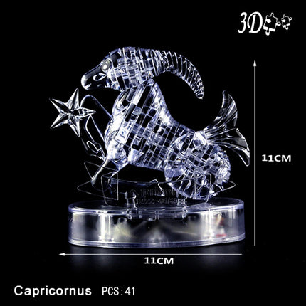 DIY 12 Constellation Puzzle LED Light 3D Crystal Puzzle Exquisite Gifts for Children and Adults Education Puzzle Creative Toys