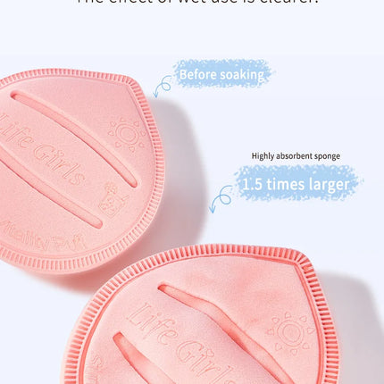 Life Girls Macaron Color Powder Puff Makeup Sponge Cushion Soft Thick for Dry Wet Use High-Coverage Base Makeup Application