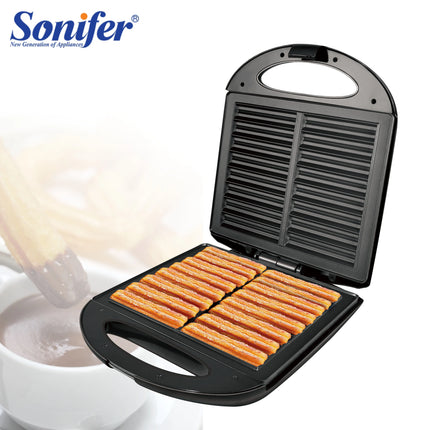 Spain Churros Electric Sandwich Maker 1400W Cooking Kitchen Appliances Breakfast Waffles Machine Non-stick Iron Pan Sonifer