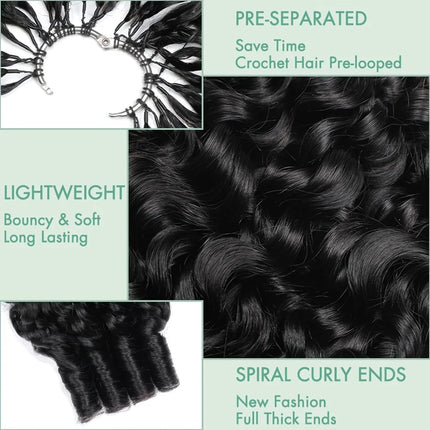 Burmese Deep Curly Pre Looped Feather Crochet Human Hair For Black Women Pre Separated Knotless Burmese Curly Hair For Braiding