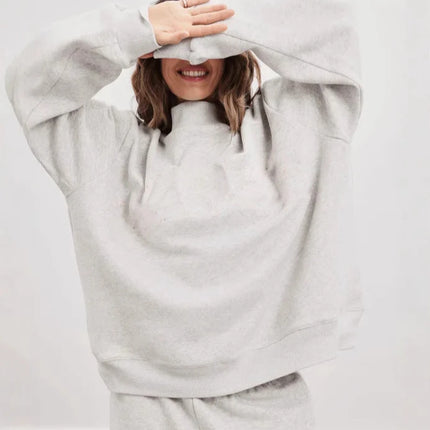 2026 Ladies' Women's Sweatshirts Spring Autumn Long Sleeve Mock Neck Casual Hoodies Plus Size Womens Relaxed Solid Color Hoodie