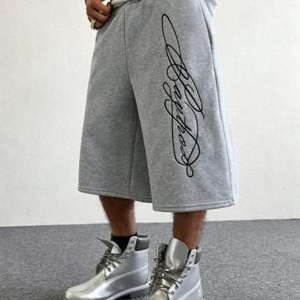 Men's Street Style Sports Shorts with British Signature Print Suitable for Outdoor Music Festivals Casual Outings on The Streets