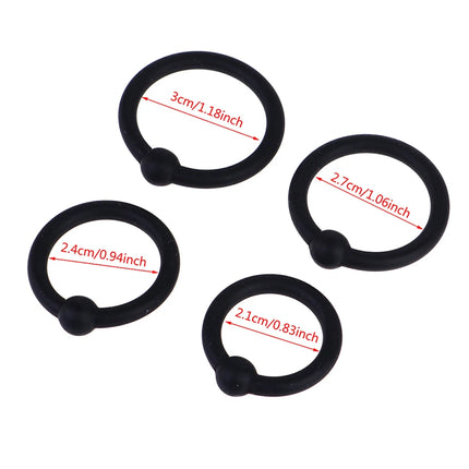 [YH][Y]4Pcs Silicone Cock Ring Erection Ring Male Delay Ejaculation Penis Ring Sex Toy