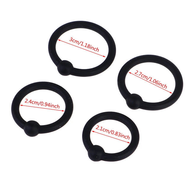 [YH][Y]4Pcs Silicone Cock Ring Erection Ring Male Delay Ejaculation Penis Ring Sex Toy