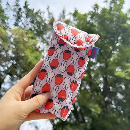 Kawaii Anime Miffy Rabbit Glasses Bag Cartoon Cute Glasses Storage Bag Cotton Inner Liner Sunglasses Protective Bag