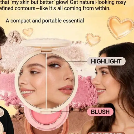 Miss Lara 3-Layer Makeup Palette High-Gloss Blush Pearlescent Matte Finish Multifunctional Valentine's Day Gift for Women