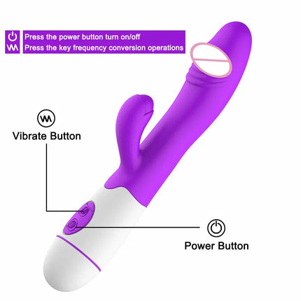 Rabbit Vibrator for Women 30 Speed Rechargeable G Spot Clitoris Stimulator Dildo Vagina Female Masturbator Sex Toys for Aldult